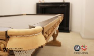 The Balmoral-hand carved pool table, closeup